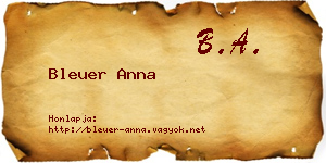 Bleuer Anna névjegykártya